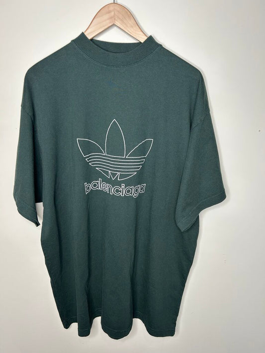 New Balenciaga Adidas Olive Tee Size 2