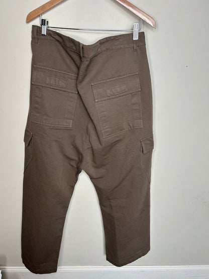 Preowned Rick Owens Brown Cargo Baggy Pants size 36