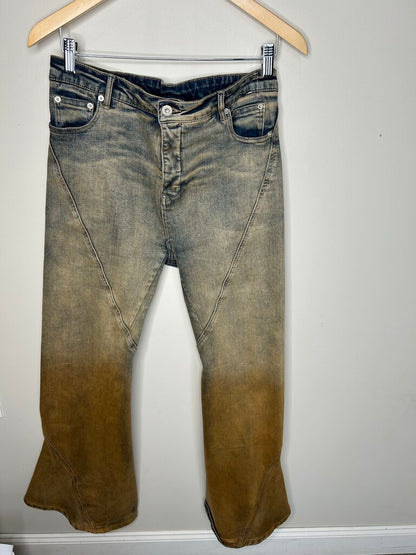Preowned Rick Owens Boot Cut Jean Blue Orange Sz.S/M