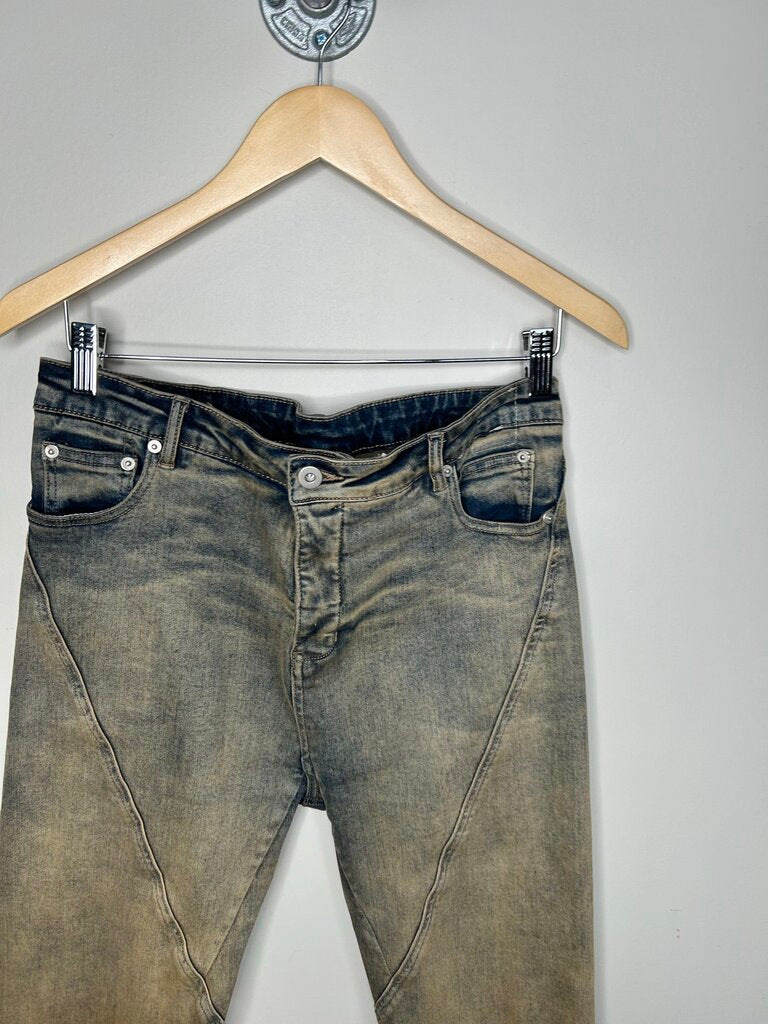 Preowned Rick Owens Boot Cut Jean Blue Orange Sz.S/M