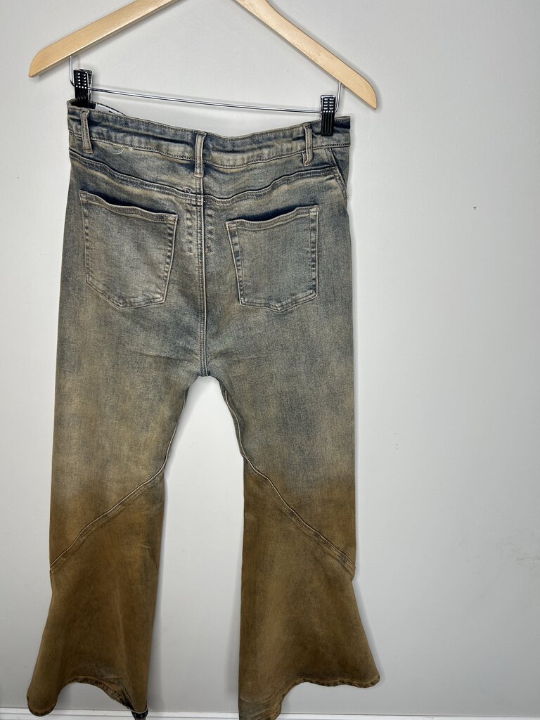 Preowned Rick Owens Boot Cut Jean Blue Orange Sz.S/M