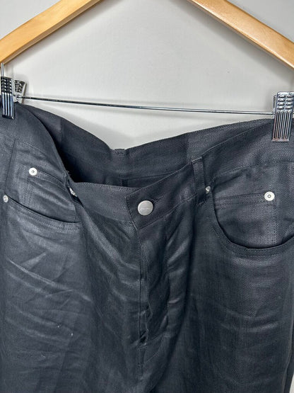 Preowned Rick Owens Twill Boot Cut Zipper Pants Black Sz.32