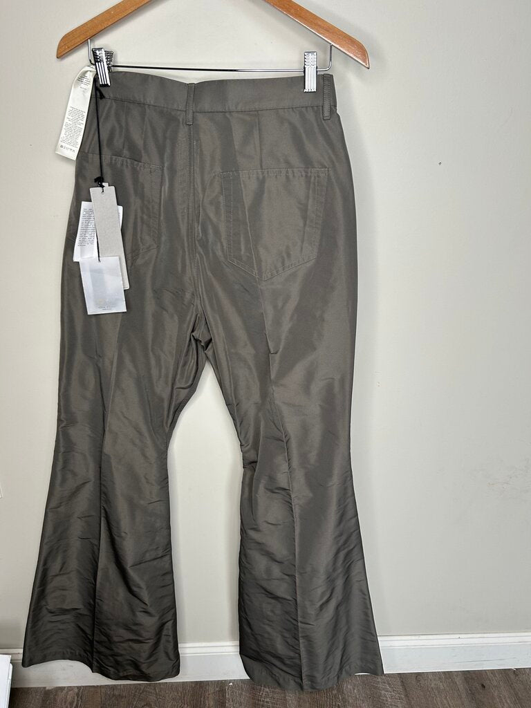 New Rick Owens Grey Nylon Flare Pants Size 34