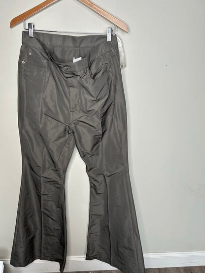 New Rick Owens Grey Nylon Flare Pants Size 34