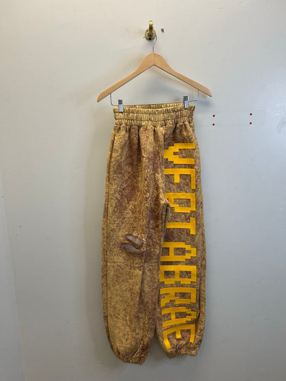 New Vertabrae Brown Yellow Sweatpants Sz.Medium
