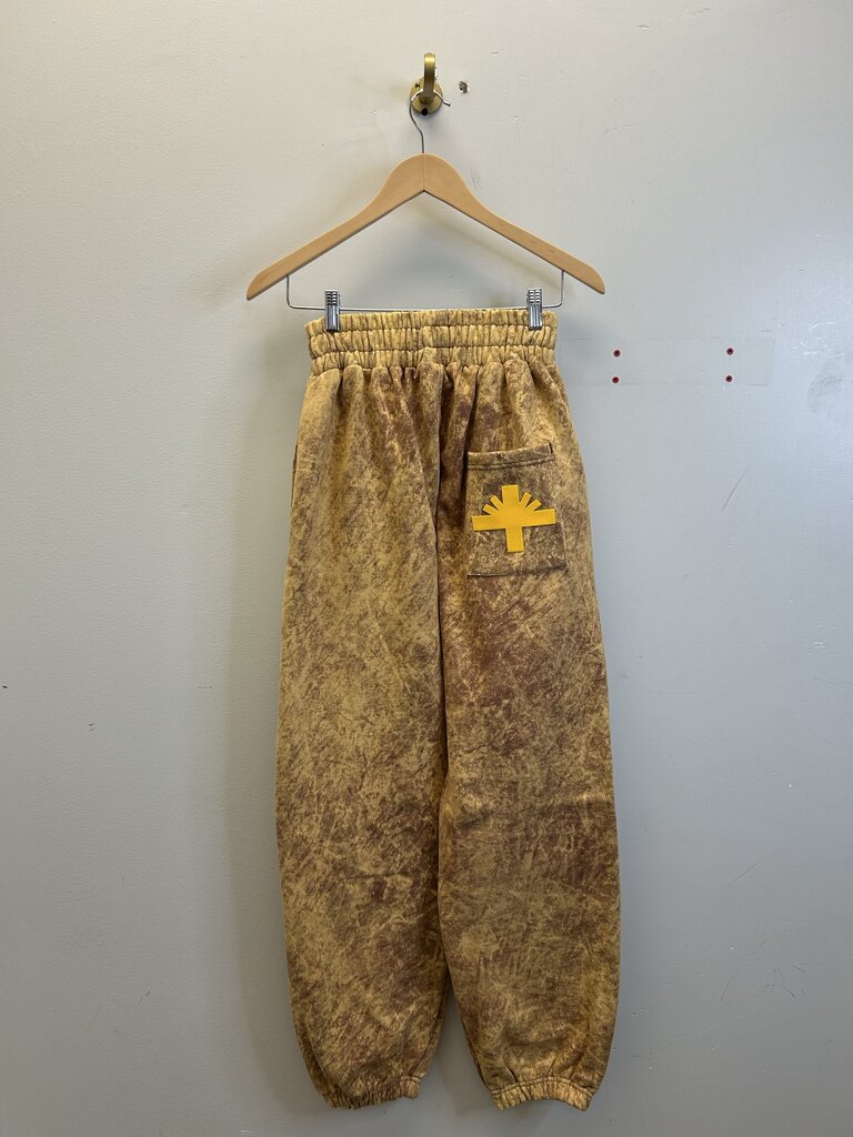 New Vertabrae Brown Yellow Sweatpants Sz.Medium