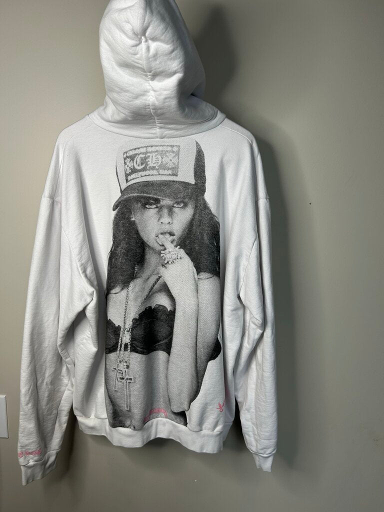 Preowned Chrome Hearts White Deadly Doll Hoodie White Sz.XXL