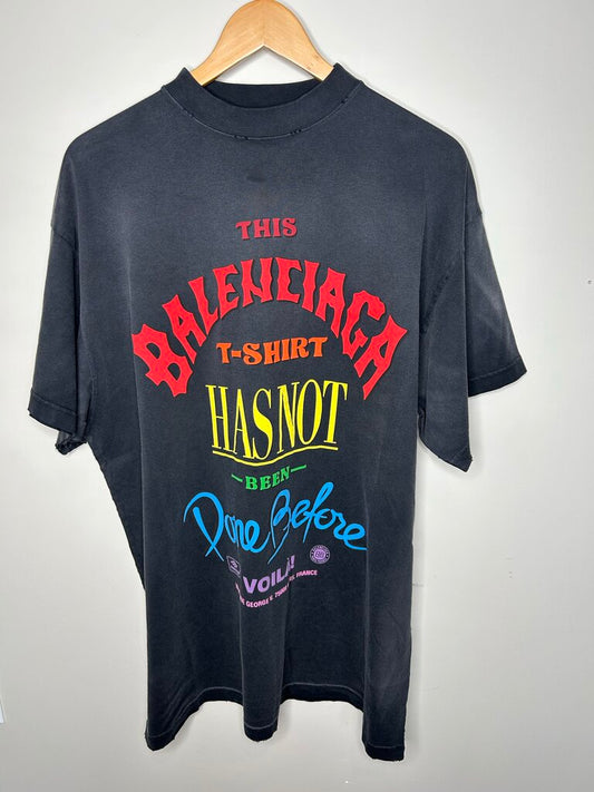 New Balenciaga Not Been Done Multicolor Black Tee sz.1
