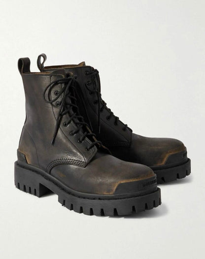 New Balenciaga Strike Boot Brown Leather sz.44