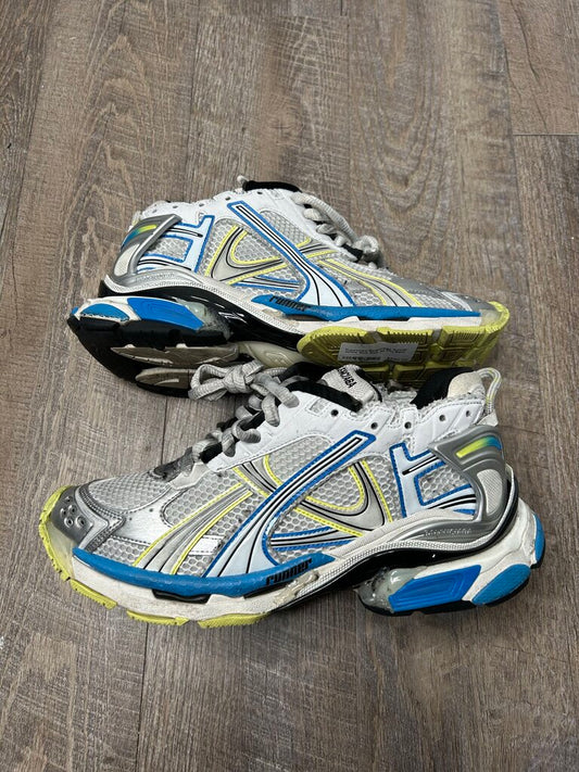 Preowned Balenciaga Runner White Blue Size 42 (No Box)