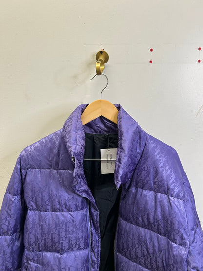 Preowned Dior Oblique Purple Puffer Size 50(zipper flaw)