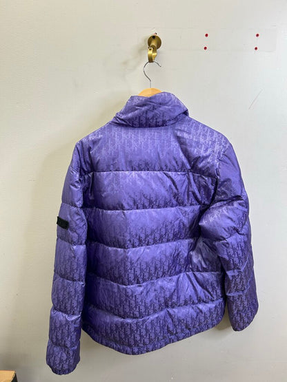 Preowned Dior Oblique Purple Puffer Size 50(zipper flaw)
