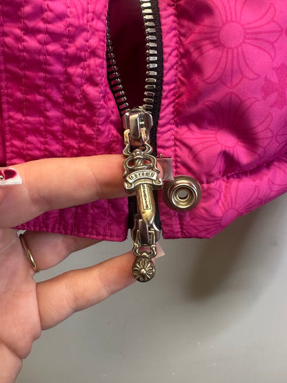 Preowned Chrome Hearts Pink Monogram Puffer Size Large