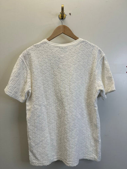 Preowned Dior Monogram White Tee Size Small