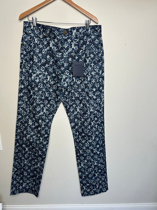 New Louis Vuitton monogram Blue White Denim Sz.32