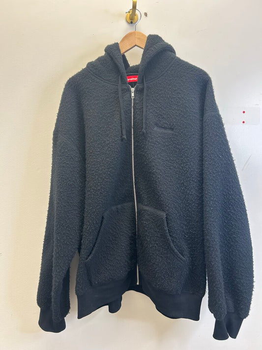 Preowned Supreme Black Furry Zip Up Sz.XXL