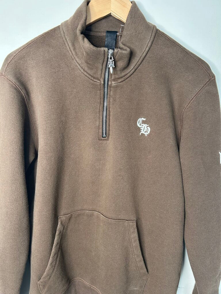 Preowned Chrome Hearts Brown Quarter Zip Size Medium