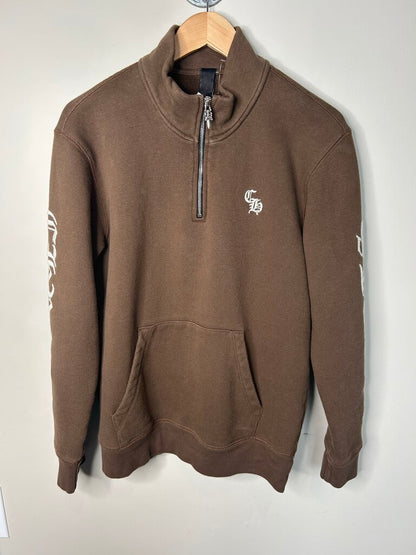 Preowned Chrome Hearts Brown Quarter Zip Size Medium