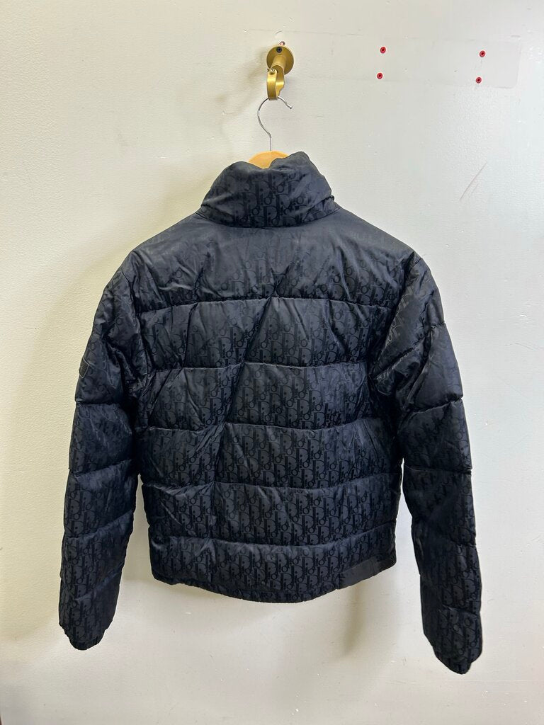 Preowned Dior Navy Monogram Oblique Puffer Size 42