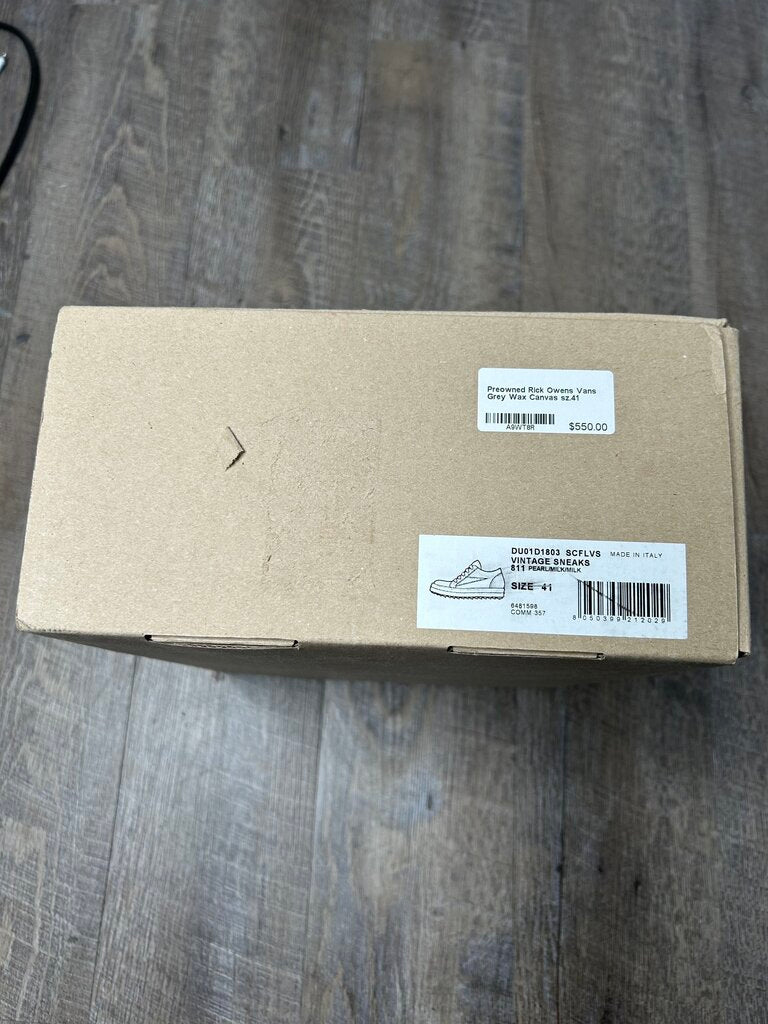 Preowned Rick Owens Vans Grey Wax Canvas sz.41