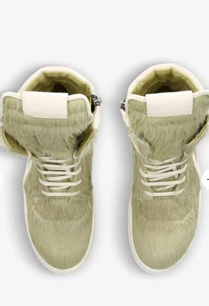 New Rick Owens Geobasket Green Mohair Size 39
