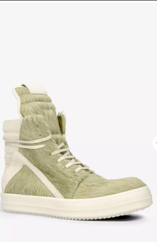 New Rick Owens Geobasket Green Mohair Size 39