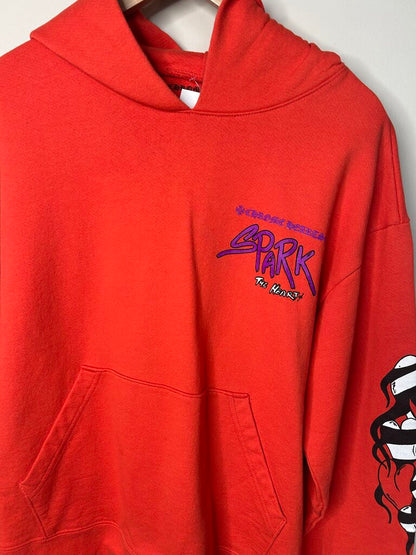 Preowned Chrome Hearts Spark The Heart Orange Hoodie sz.M