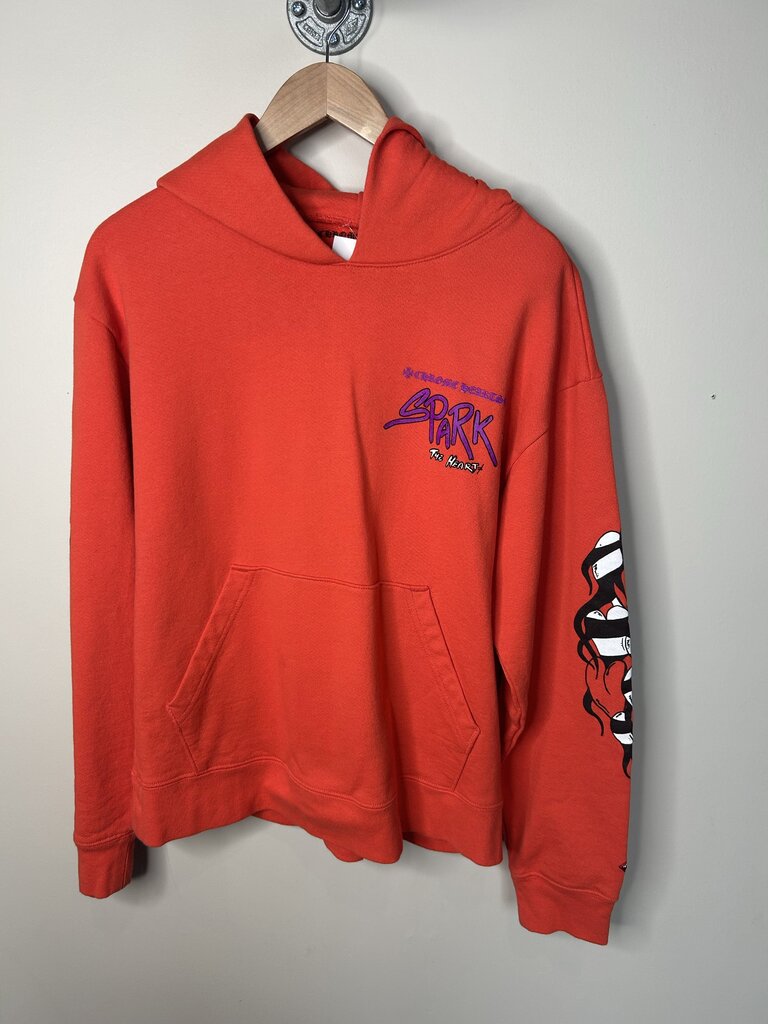 Preowned Chrome Hearts Spark The Heart Orange Hoodie sz.M