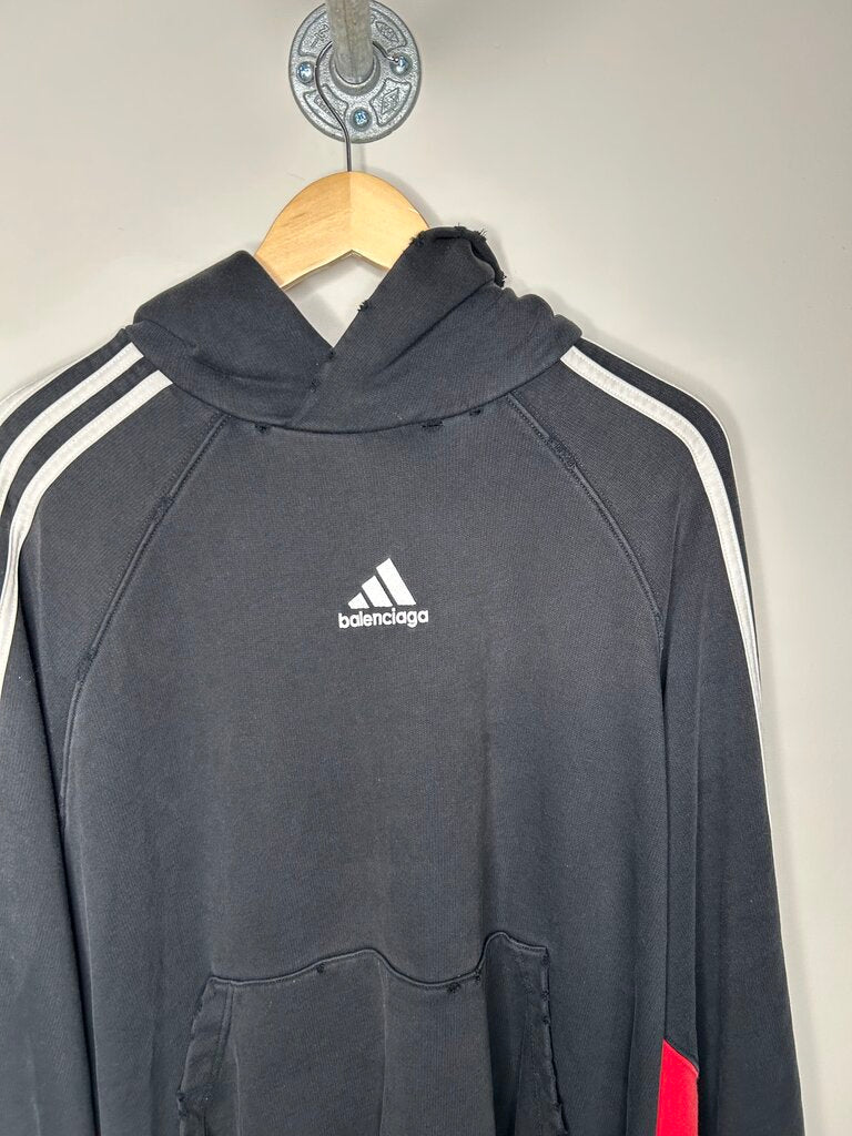 Preowned Balenciaga Adidas Black Hoodie Size 2