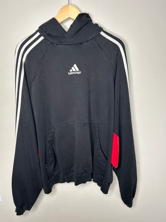 Preowned Balenciaga Adidas Black Hoodie Size 2