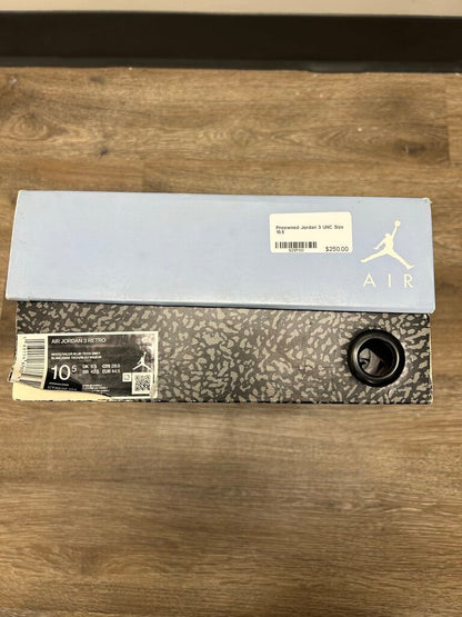 Preowned Jordan 3 UNC Size 10.5