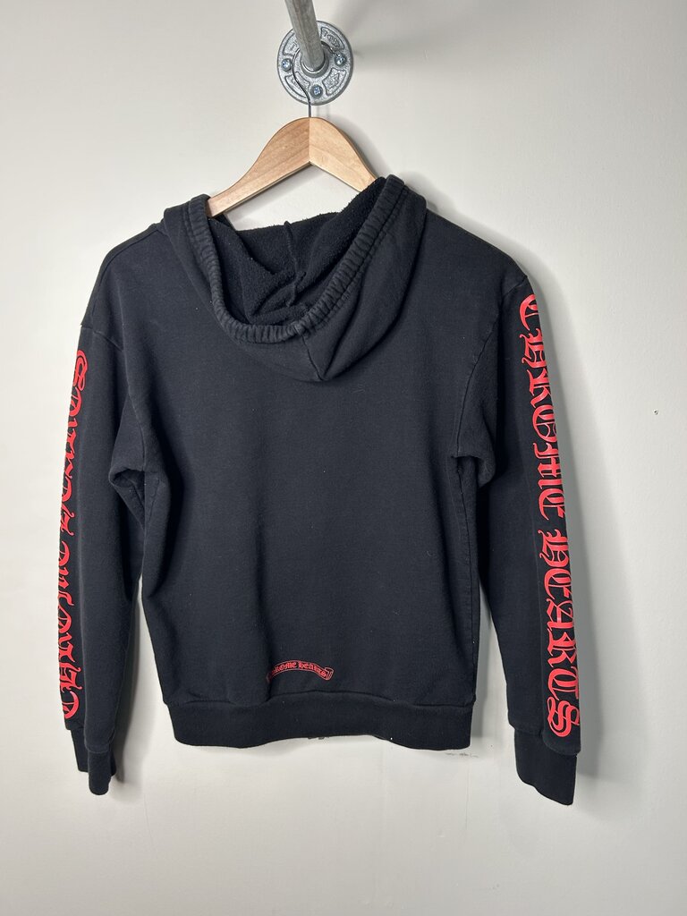Preowned Chrome hearts Red Black Zip Up Hoodie Sz.Small