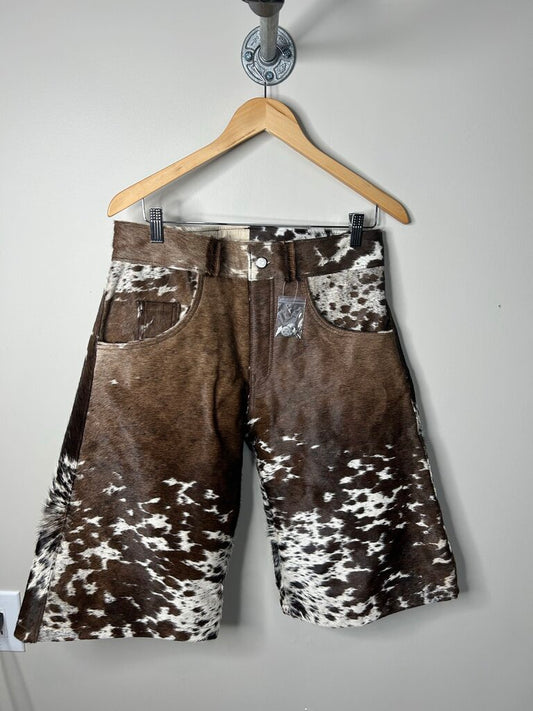 New NYRVA White Brown Mohair Shorts Size 30