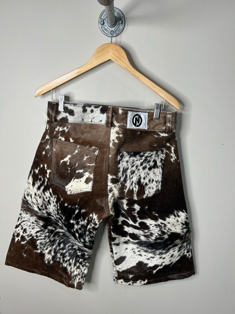 New NYRVA White Brown Mohair Shorts Size 30