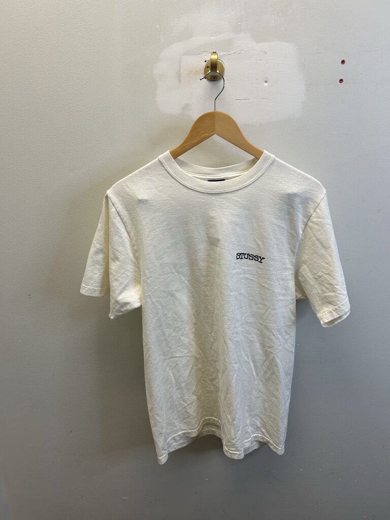 New Stussy Cream Blank Tee sz.S