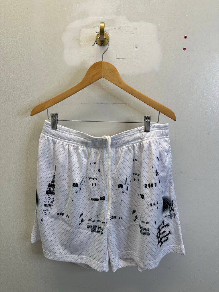 New Eric Emanuel EE Black White Mesh Shorts size L