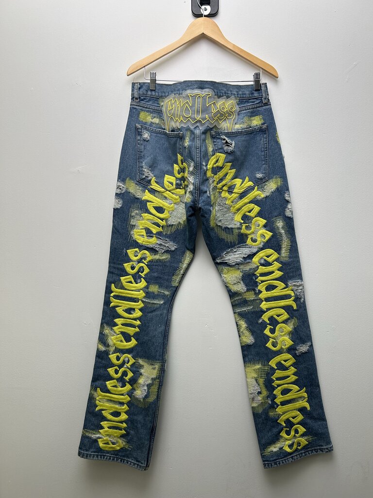 Preowned Endless Lime Blue Denim size 38