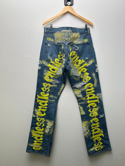 Preowned Endless Lime Blue Denim size 38