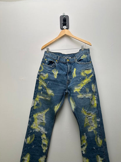 Preowned Endless Lime Blue Denim size 38