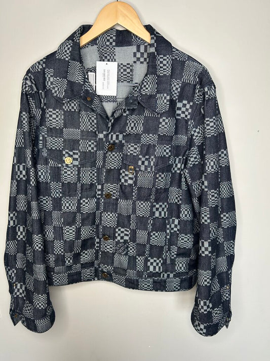 Preowned Louis Vuitton Denim Checkered Jacket Sz.54