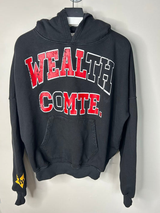 New Wealth Comte. Black Collegiate Hoodie Size Small