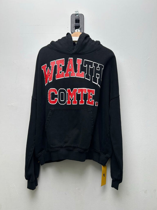 New Wealth Comte. Black Collegiate Hoodie Size Large