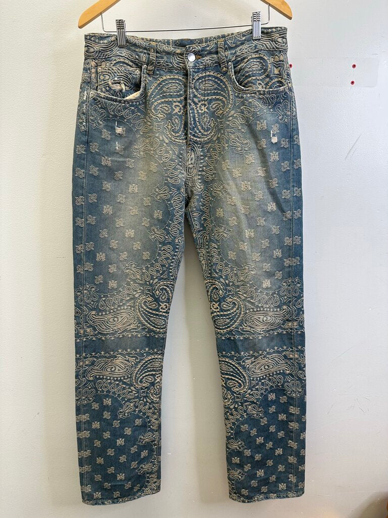 Preowned Amiri Paisley Denim size 32