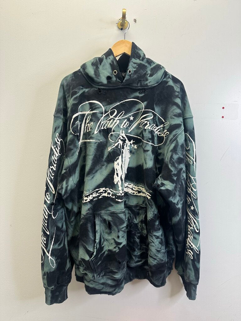 Preowned Hellstar Path To Paradise Green Black Hoodie Sz.XXL