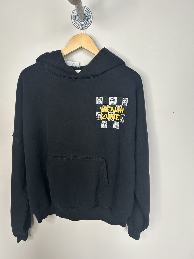 New Wealth Comte Dead Presidents Black Hoodie Size Small