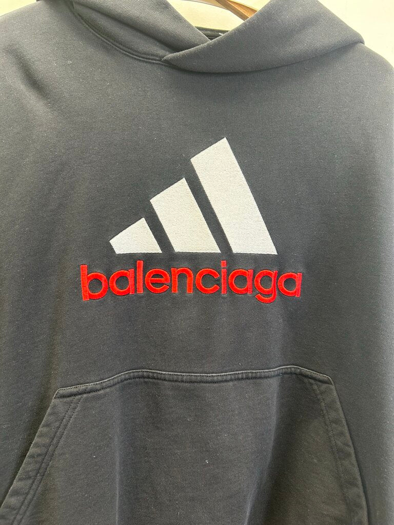 Preowned Balenciaga Adidas Hoodie Size Medium
