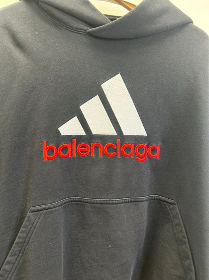 Preowned Balenciaga Adidas Hoodie Size Medium