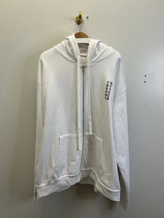 New Chrome Hearts White Vertical Logo Hoodie Size XXL