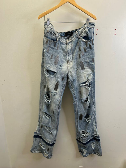 Preowned WDW Lightwash Pin Denim Size 38