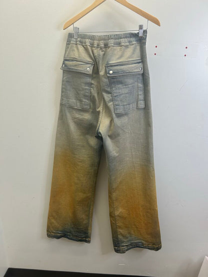 Preowned Rick Owens Sun Faded Denim Cargo Size Large